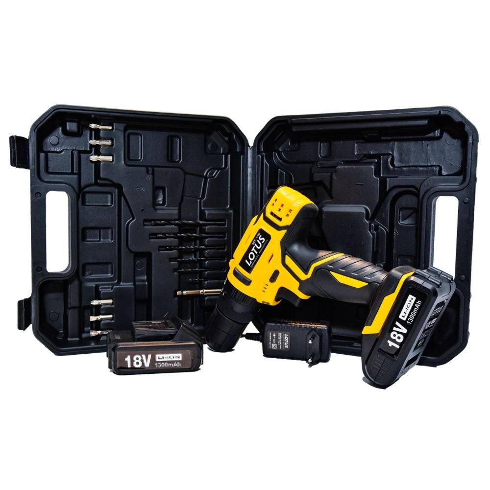 Parafusadeira e Furadeira com Impacto 18V Bivolt com Duas Baterias